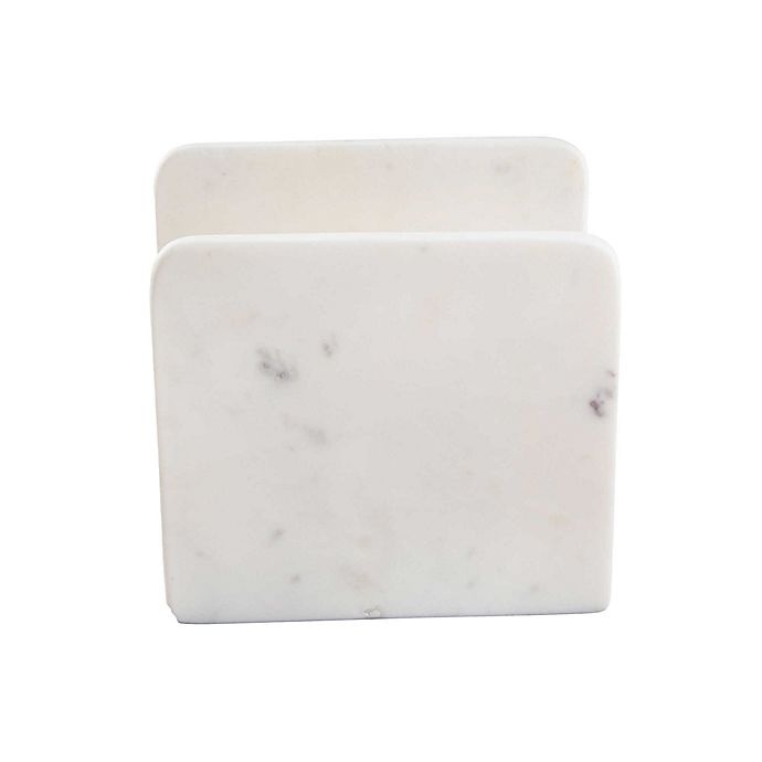 slide 5 of 6, Artisanal Kitchen Supply White Marble Napkin Holder, 1 ct