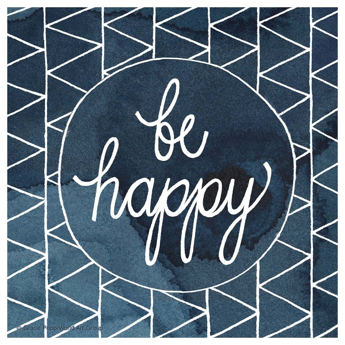 slide 1 of 1, Thirstystone Stone Coaster - Be Happy Blue, 1 ct