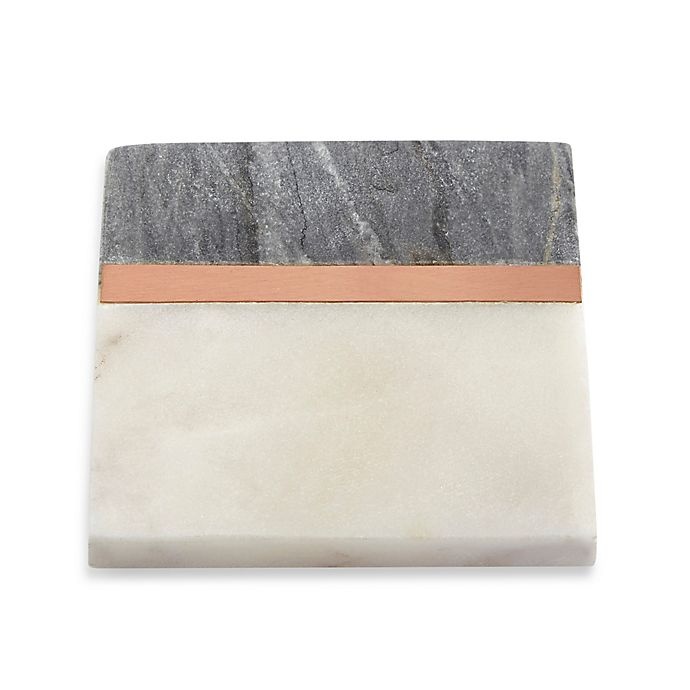 slide 2 of 2, Thirstystone Marble Striped Coasters - Black/White/Copper, 4 ct