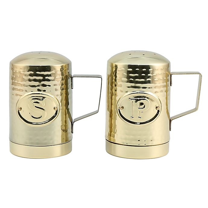 slide 1 of 1, Thirstystone Hammered Gold Finish Salt & Pepper Shakers Set, 1 ct