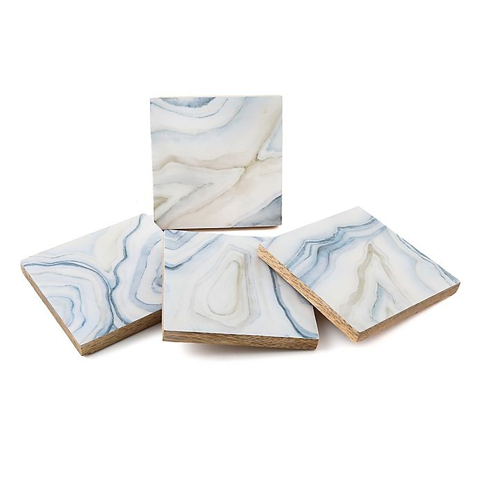 slide 2 of 2, Thirstystone Dolomite Wood/Agate-Look Square Coasters, 4 ct