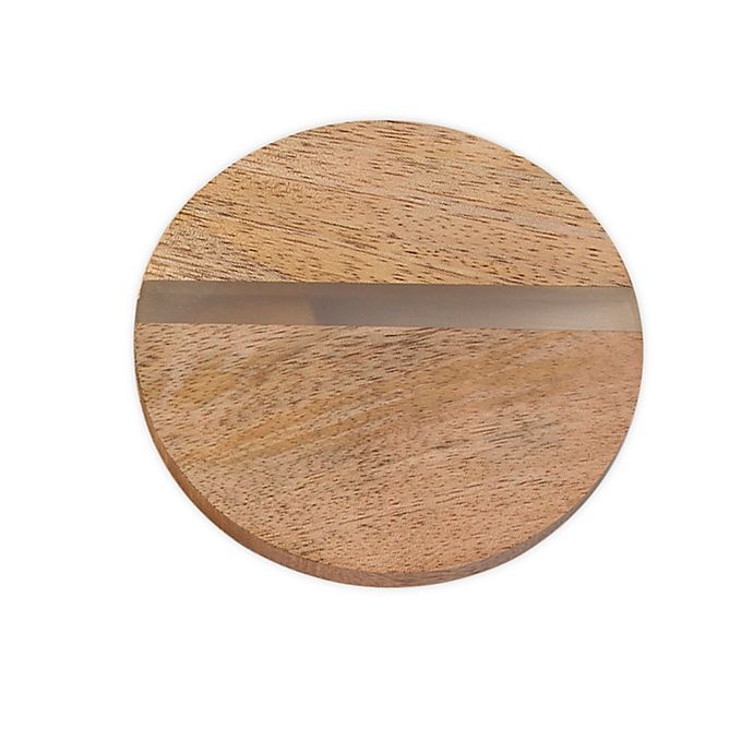 slide 1 of 2, Thirstystone Acacia Wood Stripe Round Coaster, 1 ct