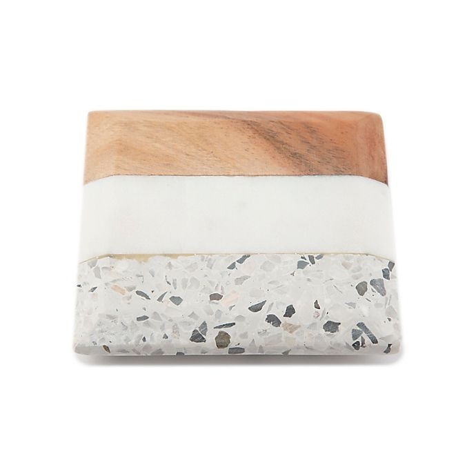 slide 1 of 1, Thirstystone Marble and Terarzzo Beveled Square Coaster, 1 ct