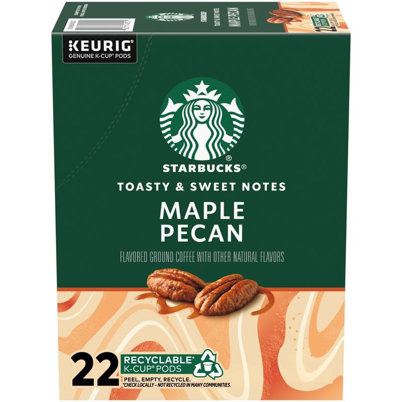 slide 1 of 7, Starbucks Keurig Maple Pecan Maple Light Roast Coffee Pods - 22 K-Cups, 22 ct