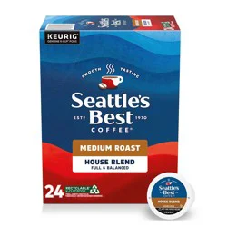 Seattle's Best Coffee House Blend Medium Roast Single Cup Coffee for Keurig Brewers, Box of 24 K-Cup Pods
