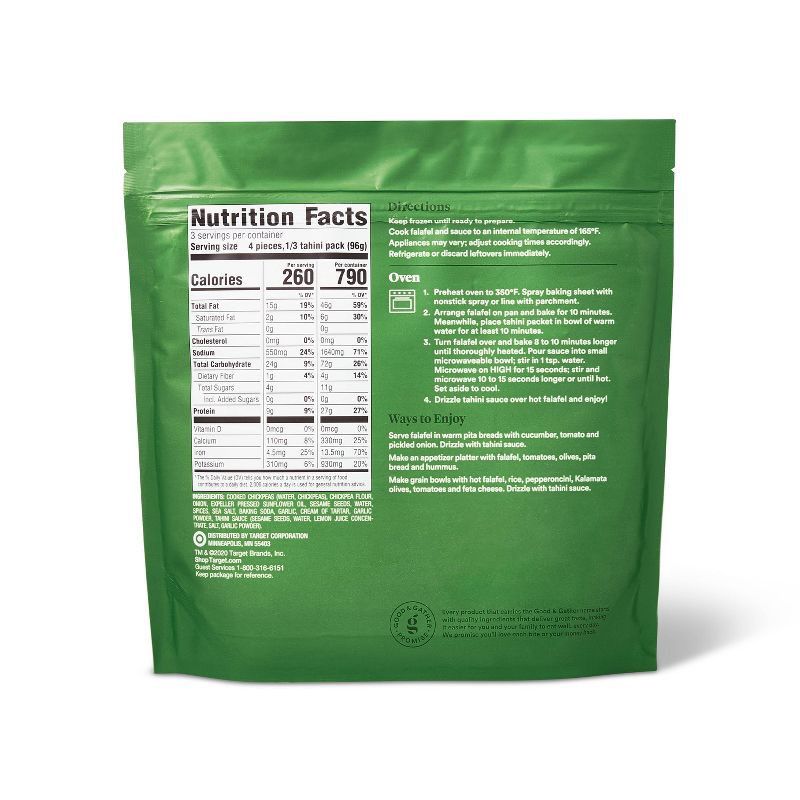 slide 3 of 3, Frozen Vegan Falafel with Tahini Sauce - 10.2oz - Good & Gather™, 10.2 oz