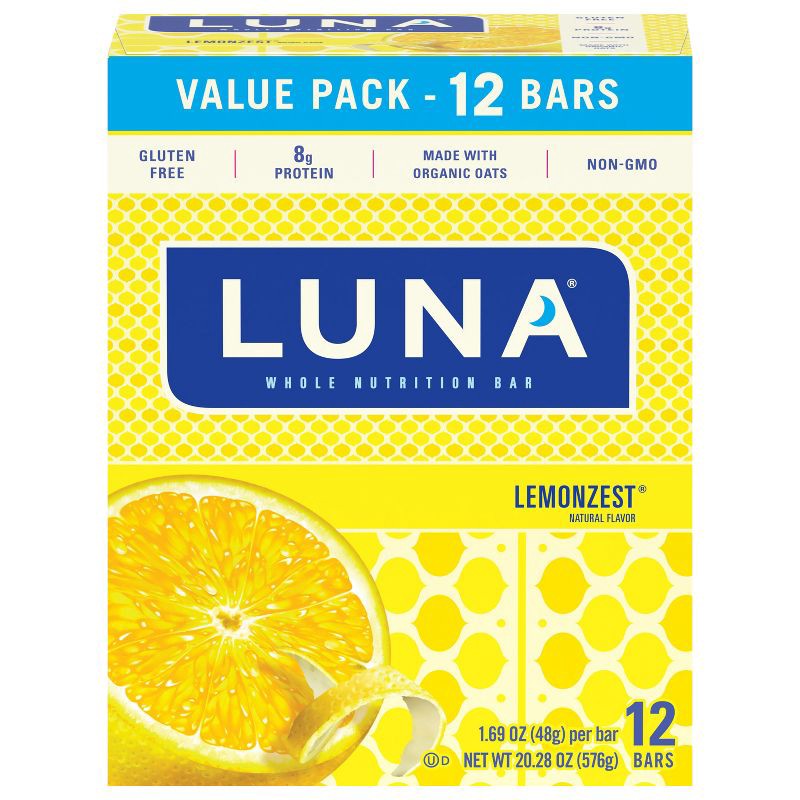 slide 2 of 6, LUNA Bar LUNA LemonZest Nutrition Bars - 20.28oz/12ct, 20.28 oz, 12 ct