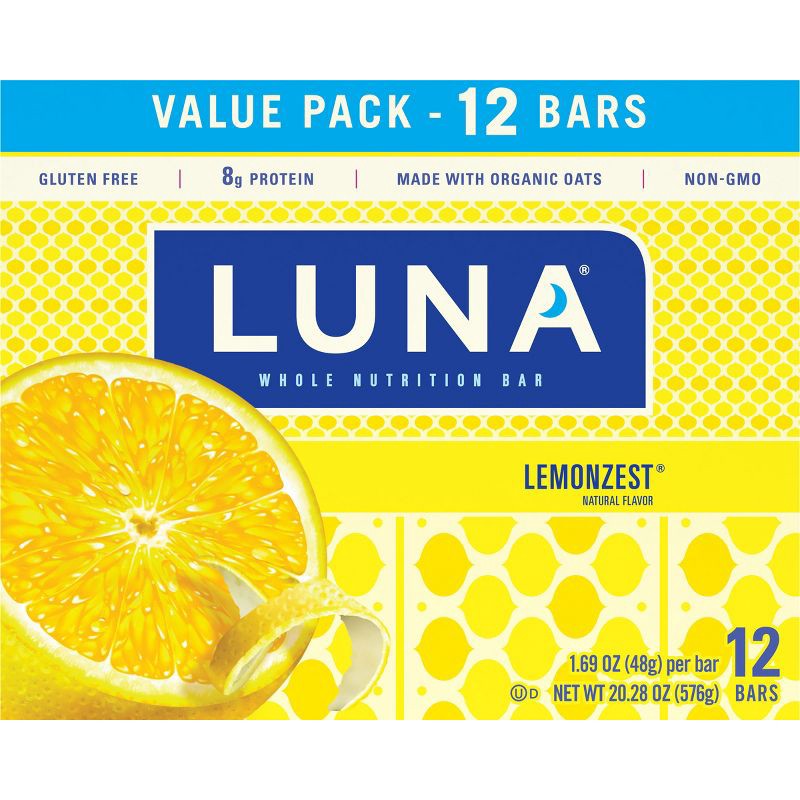 slide 5 of 6, LUNA Bar LUNA LemonZest Nutrition Bars - 20.28oz/12ct, 20.28 oz, 12 ct