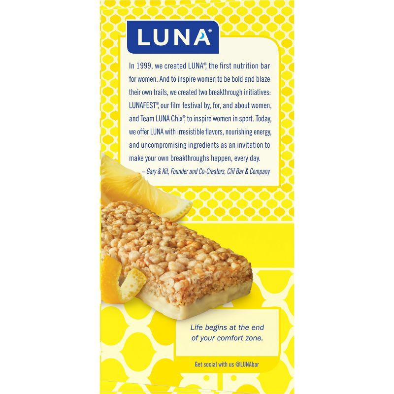 slide 6 of 6, LUNA Bar LUNA LemonZest Nutrition Bars - 20.28oz/12ct, 20.28 oz, 12 ct