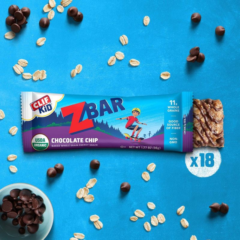 slide 9 of 10, CLIF Kid ZBAR Organic Chocolate Chip Snack Bars - 22.86oz/18ct, 22.86 oz, 18 ct