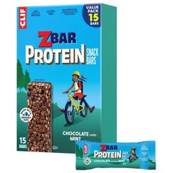 Zbar Protein Gluten Free Chocolate Mint Granola Snack Bars Made with Organic Oats - 5g Protein - 19.05oz/15pk