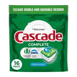 Cascade Fresh Scent Complete Pods Dishwasher Detergent - 16 ct