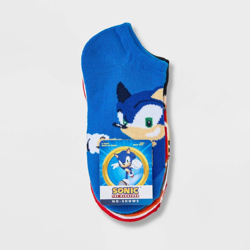 slide 2 of 3, Boys' Sonic the Hedgehog 6pk Socks - M/L, 6 ct