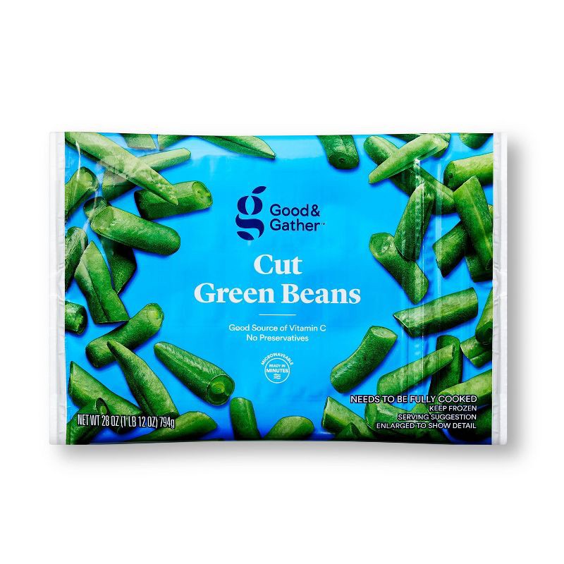 slide 1 of 2, Frozen Regular Cut Green Beans - 28oz - Good & Gather™, 28 oz