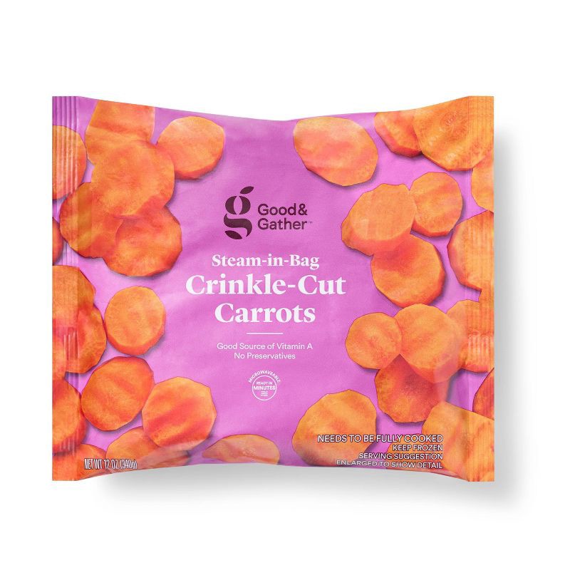 slide 1 of 2, Frozen Crinkle-Cut Carrots - 12oz - Good & Gather™, 12 oz