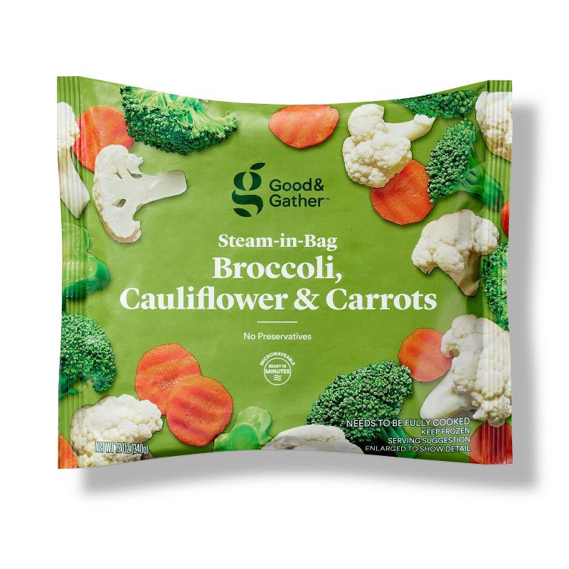 slide 1 of 4, Frozen Broccoli Cauliflower & Carrots Blend - 12oz - Good & Gather™, 12 oz