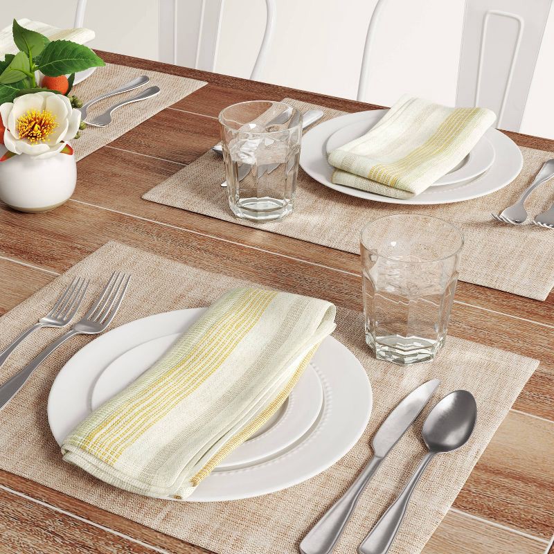 slide 2 of 2, Cotton Woven Textured Placemat Brown - Threshold™: Traditional Tie Dye Design, Jacquard, Machine Washable, 19"x14", 1 ct