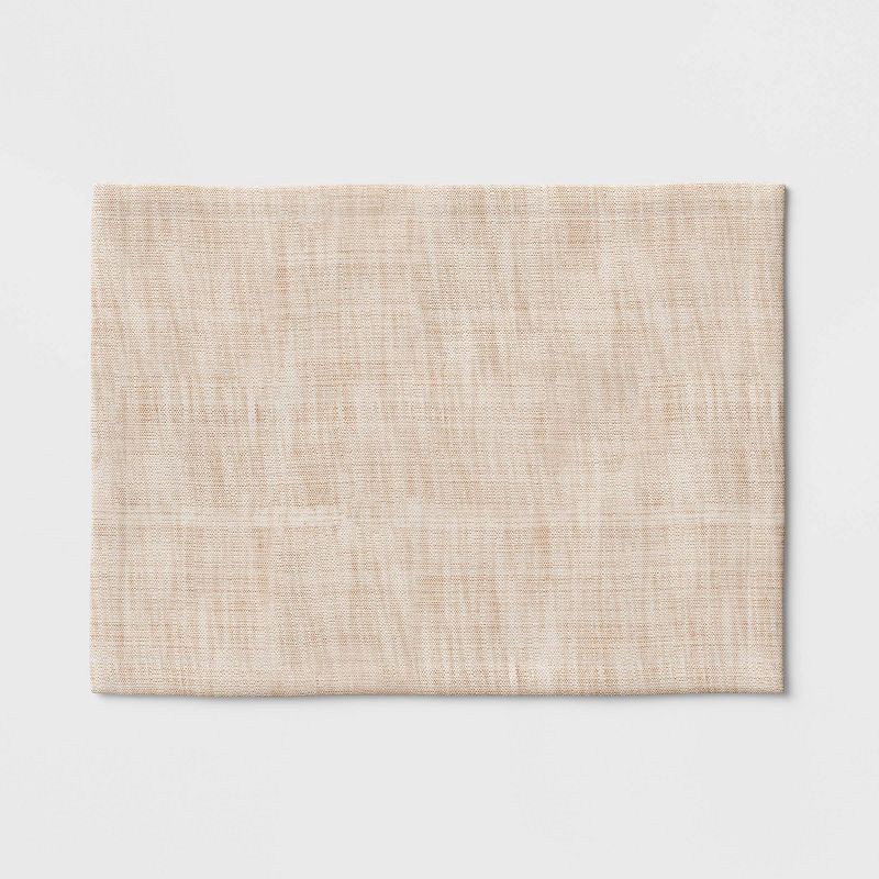slide 1 of 2, Cotton Woven Textured Placemat Brown - Threshold™: Traditional Tie Dye Design, Jacquard, Machine Washable, 19"x14", 1 ct