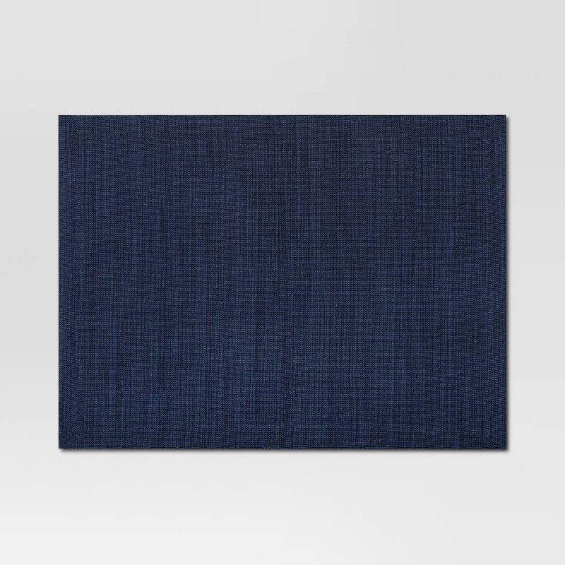 slide 1 of 3, Cotton Solid Placemat Blue - Threshold™: Traditional Rectangle Table Decor, Machine Washable, OEKO-TEX Certified, 1 ct
