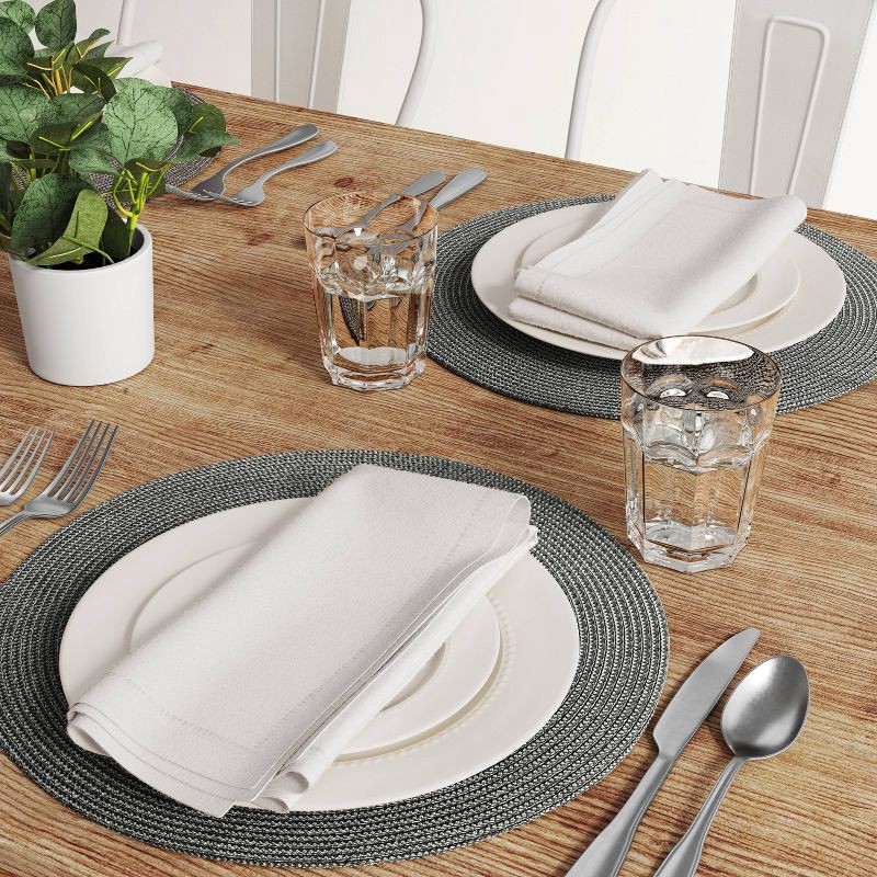 slide 2 of 3, Polyround Charger Placemat Dark Gray - Threshold™: Round Table Decor, Traditional Style, Spot Clean, 15" Diameter, 1 ct