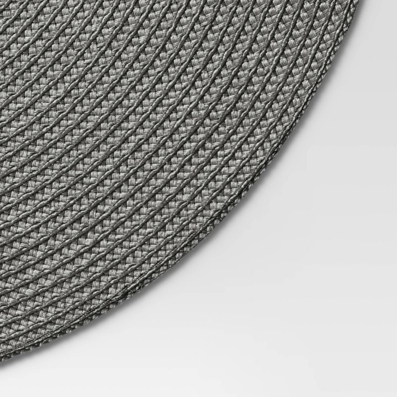 slide 3 of 3, Polyround Charger Placemat Dark Gray - Threshold™: Round Table Decor, Traditional Style, Spot Clean, 15" Diameter, 1 ct