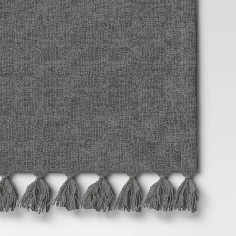 slide 3 of 4, 72" x 14" Cotton Textured Runner Gray - Threshold™: Traditional Solid Tablecloth, Machine Washable, 1 ct