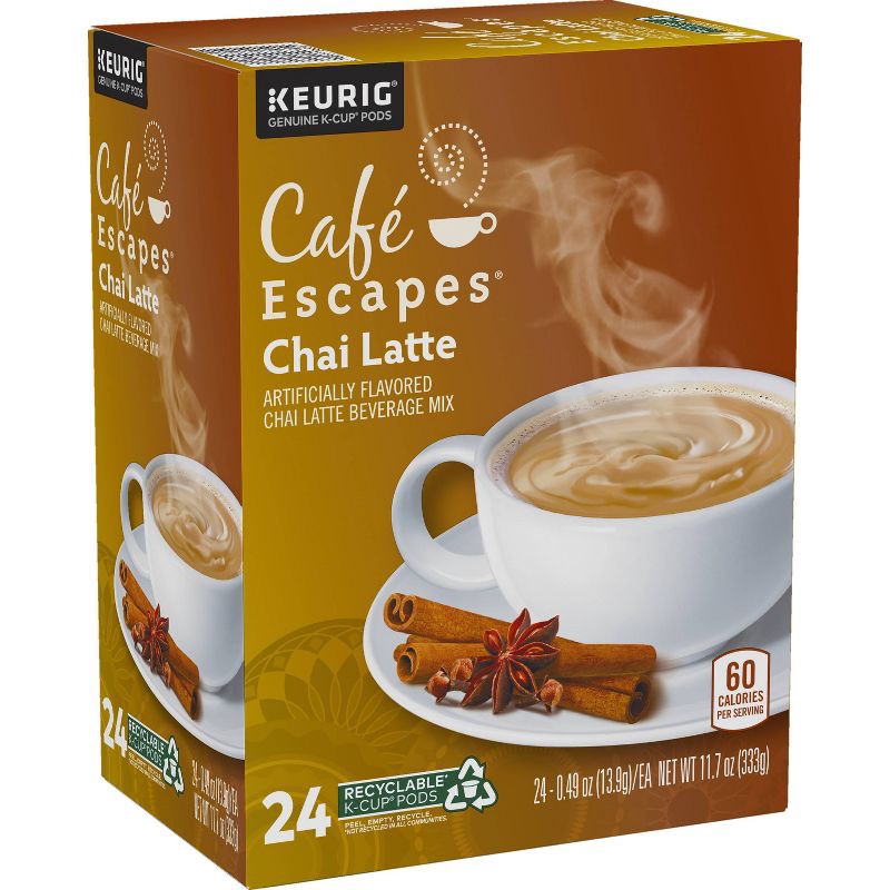 slide 3 of 9, Cafe Escapes Café Escapes Chai Latte Coffee Pods Flavored Coffee Dark Roast - 24ct, 24 ct