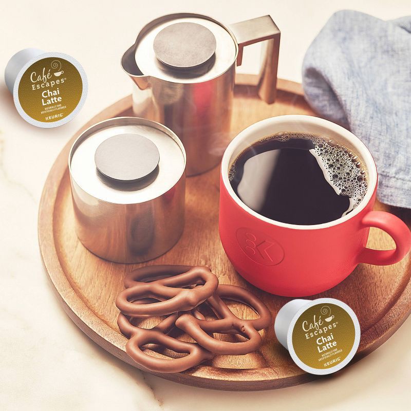 slide 5 of 9, Cafe Escapes Café Escapes Chai Latte Coffee Pods Flavored Coffee Dark Roast - 24ct, 24 ct
