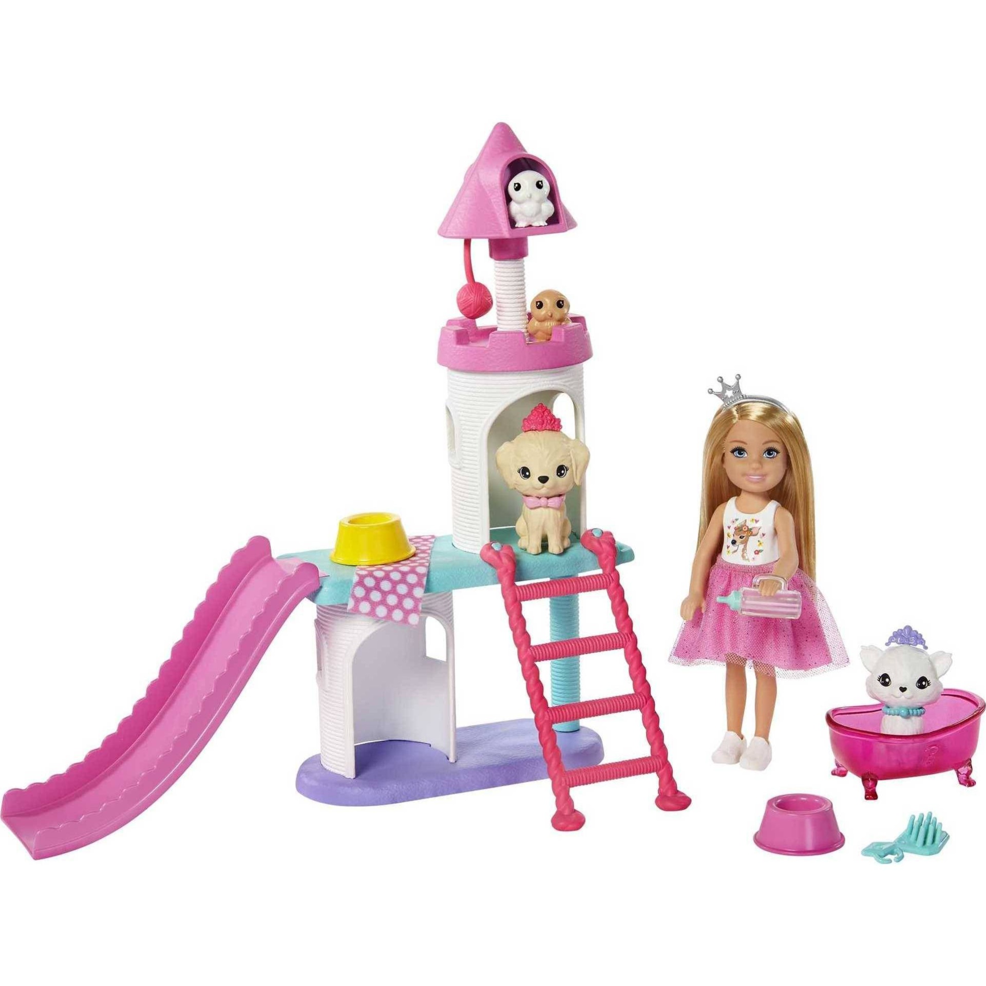 slide 1 of 6, Barbie Princess Adventure Chelsea Pet Castle Playset, 1 ct