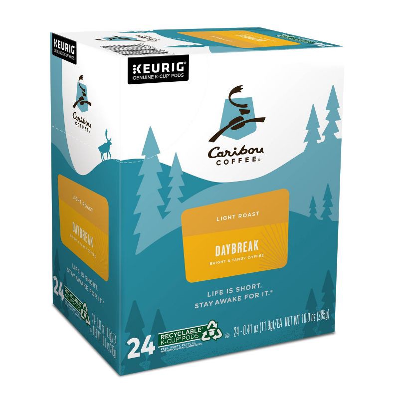 slide 5 of 10, Caribou Coffee Daybreak Blend Light Roast Coffee Keurig K-Cup Coffee Pods - 24ct, 24 ct