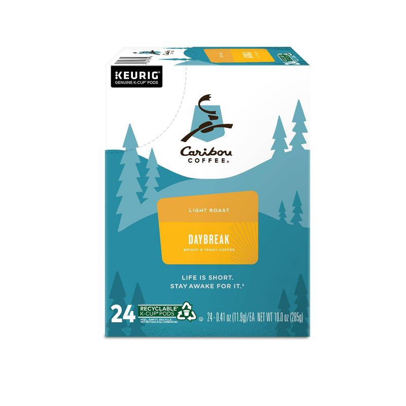 slide 4 of 10, Caribou Coffee Daybreak Blend Light Roast Coffee Keurig K-Cup Coffee Pods - 24ct, 24 ct