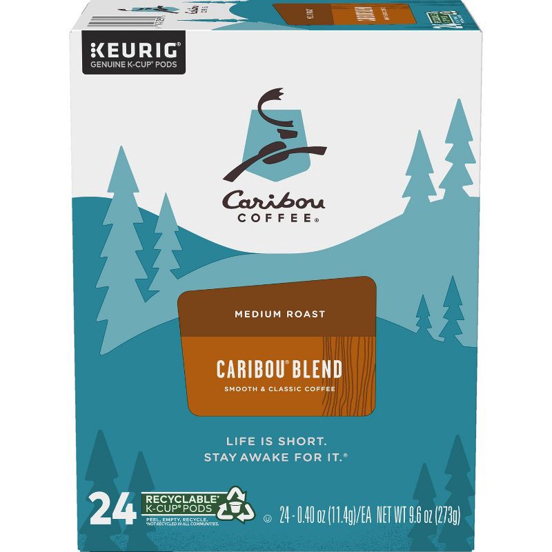 slide 2 of 9, Caribou Coffee Caribou Blend Keurig K-Cup Coffee Pods - Medium Roast - 24ct, 24 ct
