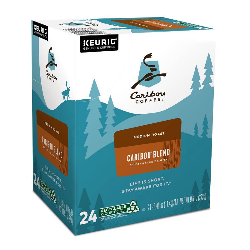 slide 3 of 9, Caribou Coffee Caribou Blend Keurig K-Cup Coffee Pods - Medium Roast - 24ct, 24 ct