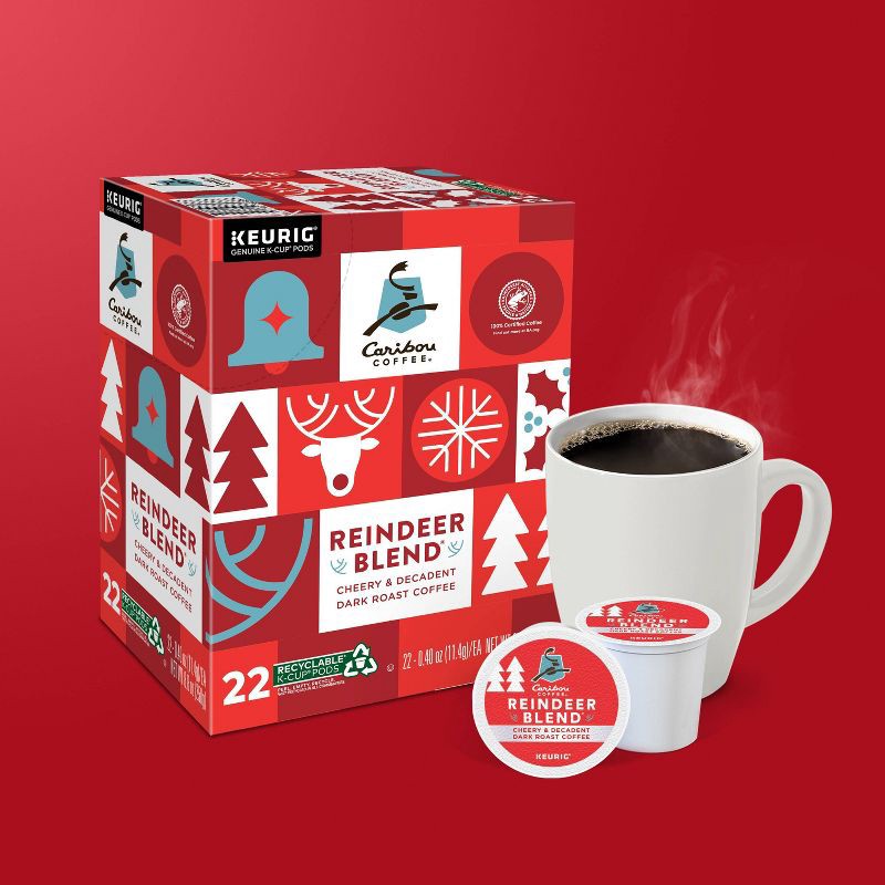 slide 4 of 9, Caribou Coffee Reindeer Blend Keurig K-Cup Coffee Pods - Dark Roast - 22ct/8.9oz, 22 ct; 8.9 oz