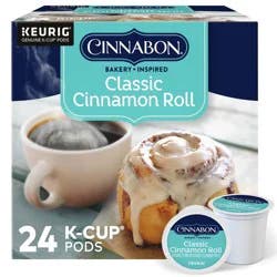 Cinnabon Classic Cinnamon Roll Flavored Light Roast Keurig K-Cup Coffee Pods - 24ct