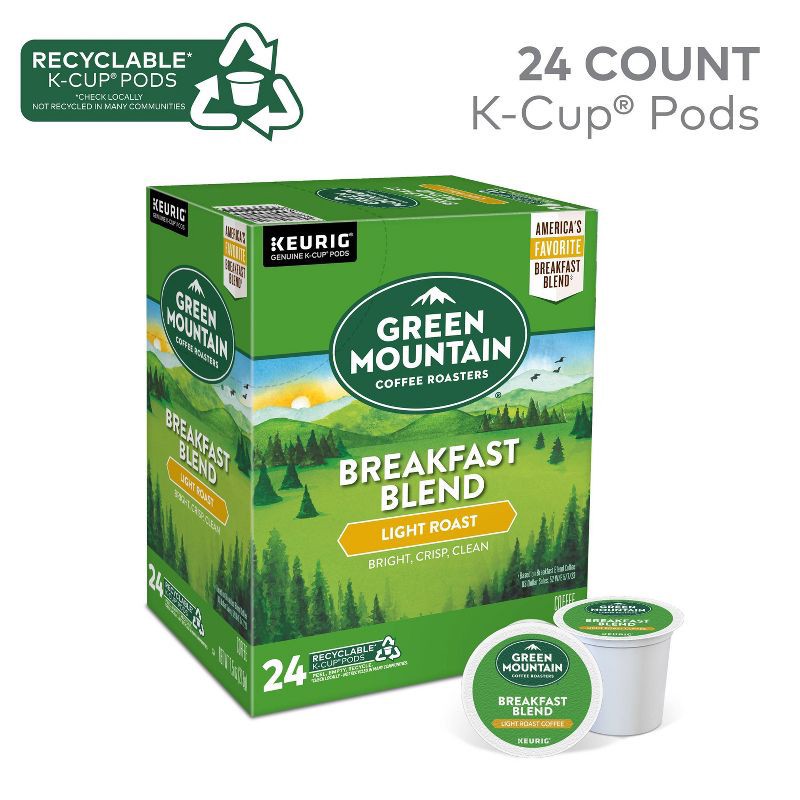 slide 2 of 13, Green Mountain Coffee Breakfast Blend Keurig K-Cup Coffee Pods - Light Roast - 24ct, 24 ct