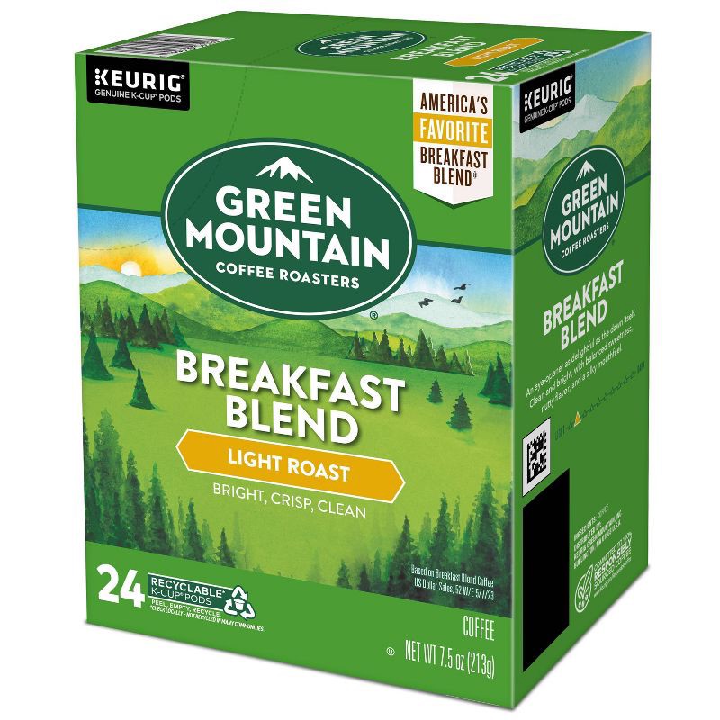 slide 12 of 13, Green Mountain Coffee Breakfast Blend Keurig K-Cup Coffee Pods - Light Roast - 24ct, 24 ct