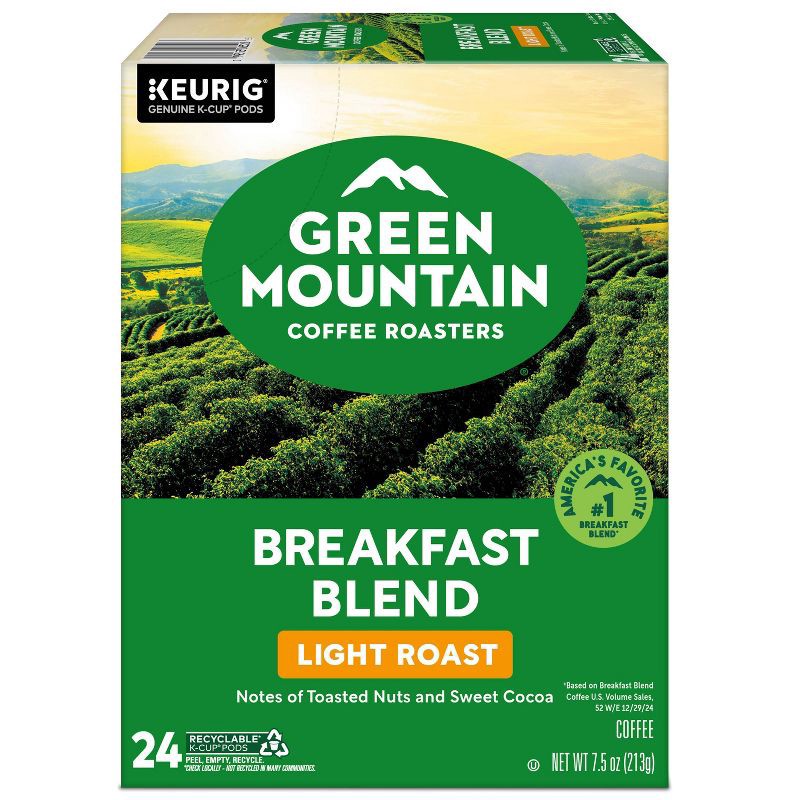 slide 16 of 19, Green Mountain Coffee Breakfast Blend Keurig K-Cup Coffee Pods - Light Roast - 24ct, 24 ct