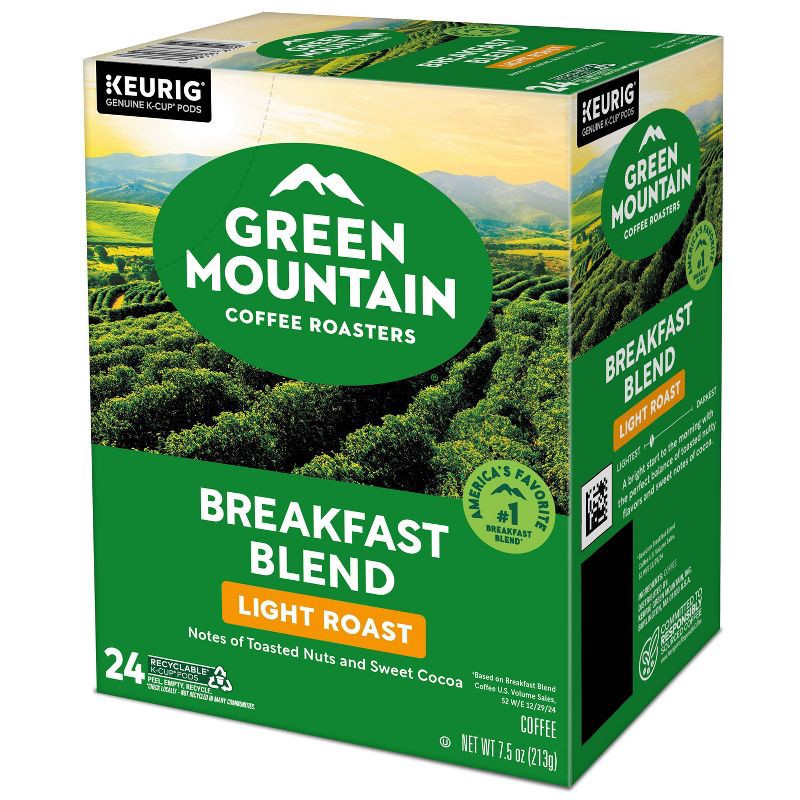 slide 19 of 19, Green Mountain Coffee Breakfast Blend Keurig K-Cup Coffee Pods - Light Roast - 24ct, 24 ct
