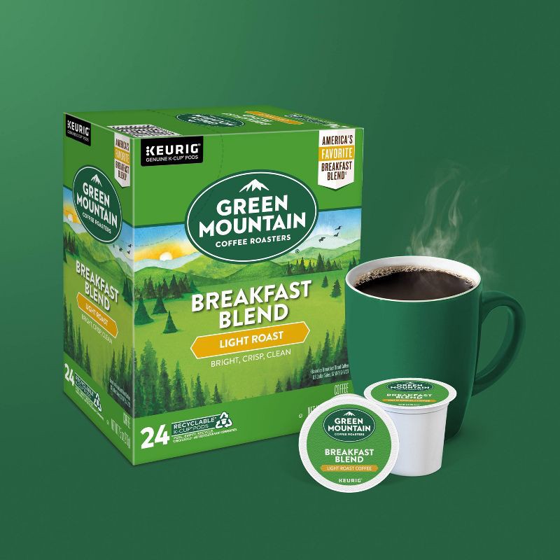 slide 8 of 13, Green Mountain Coffee Breakfast Blend Keurig K-Cup Coffee Pods - Light Roast - 24ct, 24 ct