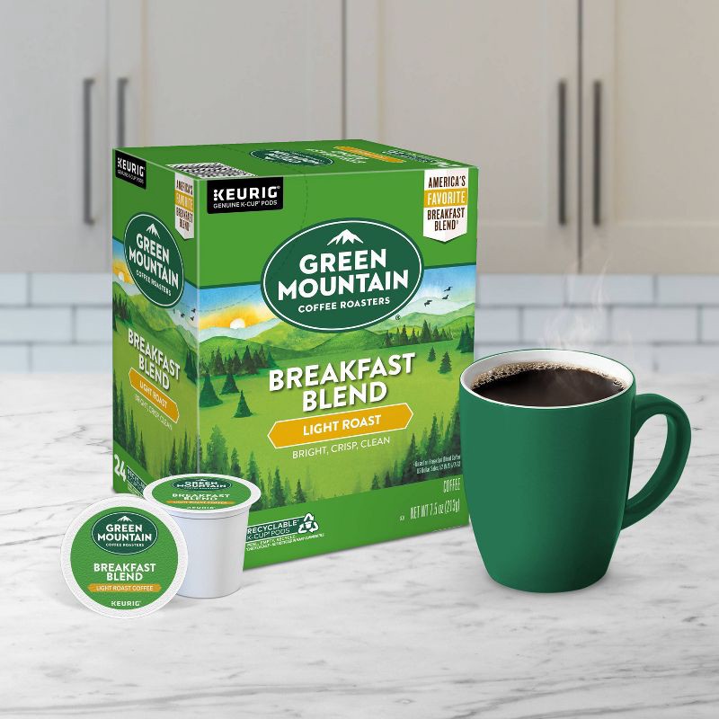 slide 9 of 13, Green Mountain Coffee Breakfast Blend Keurig K-Cup Coffee Pods - Light Roast - 24ct, 24 ct