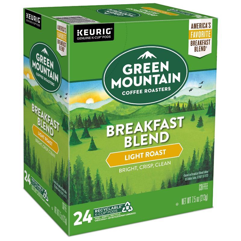 slide 11 of 13, Green Mountain Coffee Breakfast Blend Keurig K-Cup Coffee Pods - Light Roast - 24ct, 24 ct