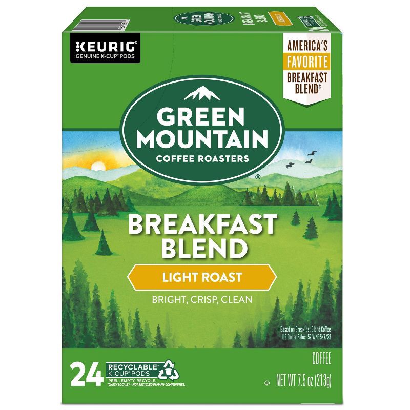 slide 1 of 13, Green Mountain Coffee Breakfast Blend Keurig K-Cup Coffee Pods - Light Roast - 24ct, 24 ct