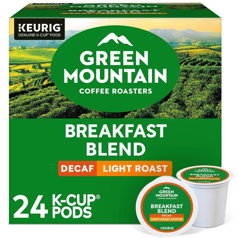 slide 1 of 19, 24ct Green Mountain Coffee Breakfast Blend Decaf Keurig K-Cup Coffee Pods Decaffeinated Light Roast, 24 ct