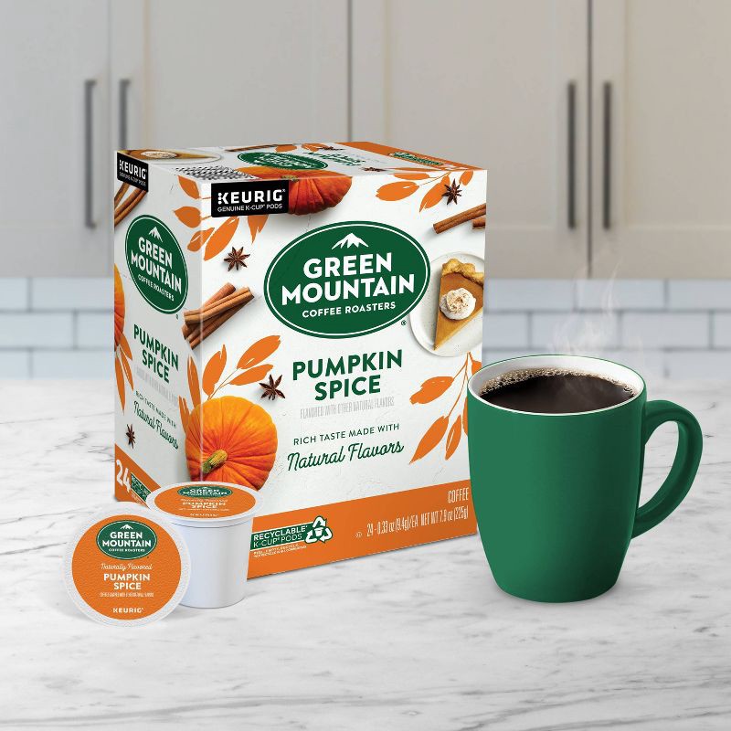slide 9 of 12, Green Mountain Coffee Roasters Pumpkin Spice Flavored Light Roast Keurig K-Cup Coffee Pods - 24ct, 24 ct