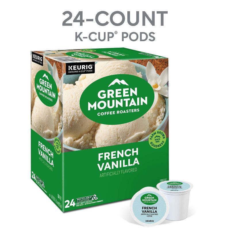 slide 3 of 19, 24ct Green Mountain Coffee French Vanilla Keurig K-Cup Coffee Pods Flavored Coffee Light Roast, 24 ct