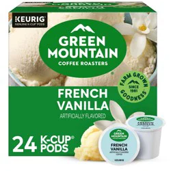 24ct Green Mountain Coffee French Vanilla Keurig K-Cup Coffee Pods Flavored Coffee Light Roast