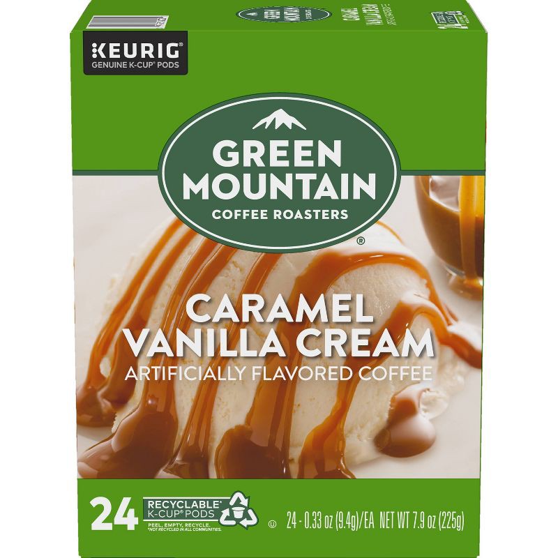 slide 3 of 9, 24ct Green Mountain Coffee Caramel Vanilla Cream Keurig K-Cup Coffee Pods Flavored Coffee Light Roast, 24 ct