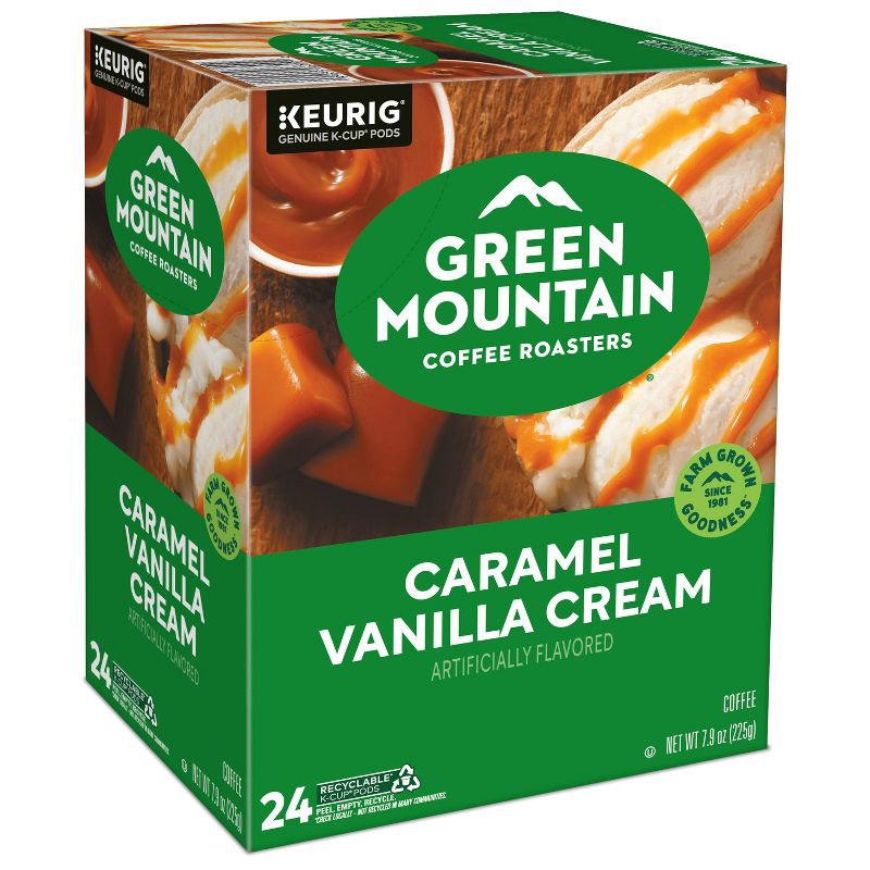 slide 17 of 19, Green Mountain Caramel Vanilla Cream Flavored Keurig K-Cup Light Roast Coffee Pods - 24ct, 24 ct