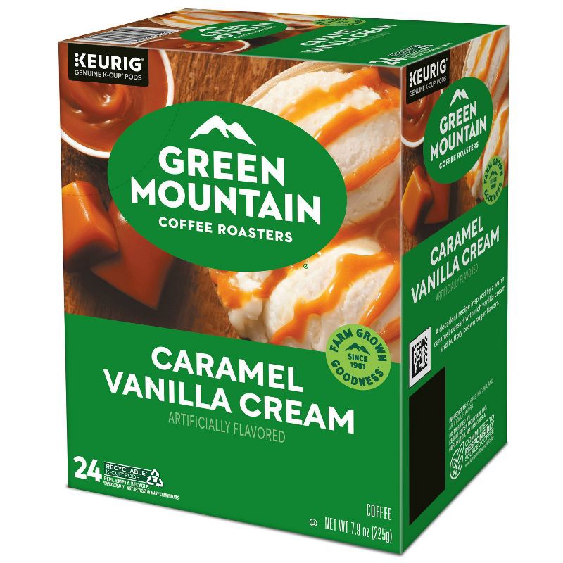 slide 18 of 19, Green Mountain Caramel Vanilla Cream Flavored Keurig K-Cup Light Roast Coffee Pods - 24ct, 24 ct